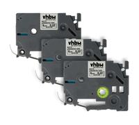 vhbw 3x Rubans compatible avec Brother PT H100R, P700 imprimante d'étiquettes 8m x 6mm Noir sur Blanc