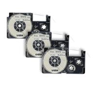 vhbw 3x Rubans compatible avec Casio KL-750E, KL-8100, KL-7400, KL-820, KL-780, KL-7200 imprimante d'étiquettes 8m x 6mm Noir sur Blanc