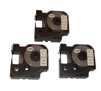 vhbw 3x Rubans compatible avec Dymo LabelWriter Duo, Duo 400, Duo 450 imprimante d'étiquettes 12mm Noir sur Blanc