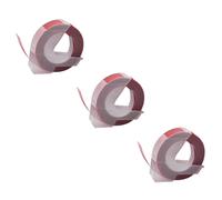 vhbw 3x Rubans de marquage 3D compatible avec Dymo 1535, 1540, 1550, 1570, 1575, 1745 imprimante d'étiquettes 9mm Blanc sur Rouge