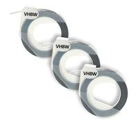 vhbw 3x Rubans de marquage 3D compatible avec Dymo 15447, 1535, 1540, 1550, 1570, 1575 imprimante d'étiquettes 3m x 9mm Blanc sur Noir
