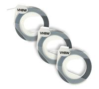 vhbw 3x Rubans de marquage 3D compatible avec Dymo 1855, 15447, 18577, 1610, 1595GY, 1805 imprimante d'étiquettes 3m x 9mm Blanc sur Noir