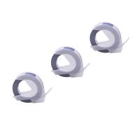 vhbw 3x Rubans de marquage 3D compatible avec Dymo Mini, Office-Mate II, Omega imprimante d'étiquettes 3m x 9mm Blanc sur Bleu