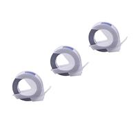 vhbw 3x Rubans de marquage 3D compatible avec Dymo Mini, Office-Mate II, Omega imprimante d'étiquettes 3m x 9mm Blanc sur Bleu
