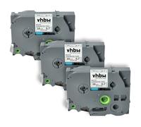 vhbw 3x Rubans remplacement pour Brother TZE-241, TZ-241 pour imprimante d'étiquettes 8m x 18mm Noir sur Blanc