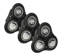 vhbw 3x tête de rasoir compatible avec Philips RQ1131, RQ1150, RQ1140, RQ1150X, RQ1141, RQ1145, RQ1151, RQ1155 rasoir, noir / argenté