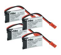 vhbw 4x Batteries remplacement pour Carrera 370410147 pour voitures de course (650mAh, 3,7V, Li-polymère, 38 x 20 x 7 mm, JST BEC)