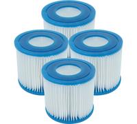 vhbw 4x Cartouche filtrante type VII compatible avec Bestway Lay-Z-Spa Paris, Palm Springs spa, bain à remous - Filtre de rechange bleu / blanc