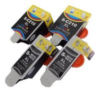 vhbw 4x cartouche pour imprimante lot avec puce pour Samsung CJX-2000, CJX-2000FW comme INK-C210, INK-M210, INK-M215. G
