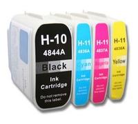 vhbw 4X Cartouches Compatible pour HP DesignJet 110 Plus, 100, 110plus, 100 Plus, 110 imprimante - Set Cyan, Magenta, Jaune, Noir