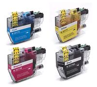 vhbw 4X Cartouches Remplacement pour Brother LC-3217BK, LC-3217C, LC3217BK, LC3217Y, LC3217M, LC-3217M, LC3217C, LC-3217Y pour imprimante avec Puce