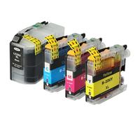 vhbw 4x cartouches remplacement pour Brother LC22UM, LC-22UM, LC-22UC XL, LC-22UCXL - Set cyan, magenta, noir, jaune avec puce