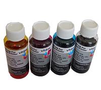 vhbw 4x Encre de recharge compatible avec Dell imprimante - Kit de recharge dye cyan, dye magenta, dye noir, dye jaune