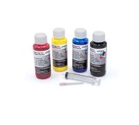 vhbw 4x Encre de recharge compatible avec Epson Stylus D68, D78, D88 imprimante - Kit de recharge cyan, magenta, jaune, noir, pigmentée, 100ml