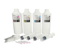 vhbw 4X Encre de Recharge Compatible avec Olivetti imprimante - Kit de Recharge Dye Cyan, Dye Magenta, Dye Noir, Dye Jaune, 1000ml