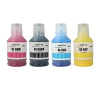 vhbw 4x Encre de recharge remplacement pour Canon GI-56Y imprimante - Kit de recharge cyan, magenta, jaune, noir, pigmentée