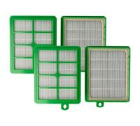 vhbw 4x filtre compatible avec AEG Electrolux AEO 5432, AEO 5433, AEO 5434, AEO 5435, AEO 5436, AEO 5437 aspirateur - filtre HEPA blanc / vert