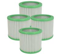 vhbw 4x filtre plissé compatible avec Einhell BT-VC 500, BT-VC 700, 2351631 11012, TH-VC 1318 aspirateur - blanc/vert, nettoyable