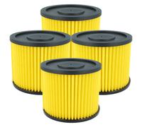 vhbw 4x filtre plissé compatible avec Einhell Duo 1250, BT-VC 1500 SA, BT-VC 1450 SA, BT-VC 1500 SA 5, DUO 1300 aspirateur - jaune
