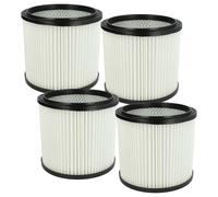 vhbw 4x filtre plissé compatible avec Einhell NTS 1600, NTS 1500, HPS-1300, Inox NTS-1400, SM 1100, NTS 1400 aspirateur - noir / blanc