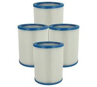 vhbw 4x filtre plissé compatible avec Fein Dustex 40, 25 aspirateur - blanc, nettoyable