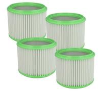 vhbw 4x filtre plissé compatible avec Gisowatt Faustino, Faustino Inox, Faustino Elle, Brico 250 aspirateur - vert / blanc