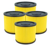 vhbw 4x filtre plissé compatible avec Herkules H-NT 1820 Inox, H-NT 1815, H-NS 1500 A, H-NT 30, H-NT 20 Inox, H-NT 20 aspirateur - jaune