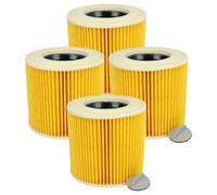 vhbw 4x filtre plissé compatible avec Kärcher NT 27/1 ME Professional, NT 48/1 TE Professional aspirateur - jaune/marron