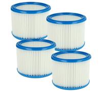 vhbw 4x filtre plissé compatible avec Nilfisk Attix classe de poussière M, 50-2H PC / XC, 7, 791-2M/B1, 50-2M PC, 791-21 EC aspirateur - blanc / bleu