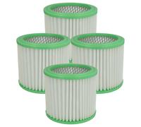 vhbw 4x filtre plissé compatible avec Parkside PAS 500 C2, PAS 500 A1, PAS 500 C1, PAS 500 B1 aspirateur - blanc / vert, nettoyable