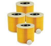 vhbw 4x filtre plissé compatible avec Stanley SXVC20XTE, SXVC20PTE, SXVC220PE, SXVC25, SXVC20PE, SXVC20 aspirateur - jaune, nettoyable