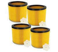 vhbw 4x filtre plissé remplacement pour Bosch 2 607 432 001, 2607432001 pour aspirateur - jaune / noir / argenté
