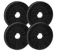 vhbw 4x Filtres à charbon actif compatible avec Beko HNU 51311 S, HCI 91845 BXH, HNU 71311 S, HNU 51311 SH hotte aspirante - 16 cm