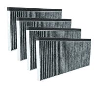 vhbw 4x Filtres à charbon actif compatible avec Bosch DFL064A52, DFL063W55, DFL064A50, DFL063W50, DFL063W56 hotte aspirante - 45,5 x 20,0 x 2,3 cm