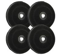 vhbw 4x Filtres à charbon actif compatible avec De Dietrich HM894E1 - ECO E233, HN1655E1 - ECO E233, HN6625E11 - ECO E233 hotte aspirante - 23 cm
