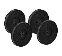 vhbw 4x Filtres à charbon actif compatible avec Exquisit FSH60, KFD 60-2.1, EBH4MI, KFD627-2, KFD907-2L, KFD6-2, KFD607-2L hotte aspirante - 17,5 cm