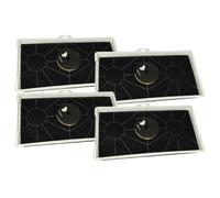 vhbw 4x Filtres à charbon actif compatible avec Neff D5675X0/03, D5675X0/02, D5675X0/01, D5655X1GB/01 hotte aspirante + bague de fixation