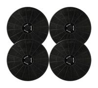 vhbw 4x Filtres à charbon actif compatible avec Respekta CH55060SA++, CH55060WA++, CH55090SA++, CH55090WA++, CH44090BSA+ hotte aspirante - 16 cm