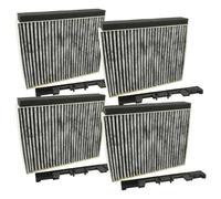 vhbw 4x Filtres à charbon actif compatible avec Siemens LC64BA521/02, LC66BA540/02, LC66GA530/01, LC66BC530/01 hotte aspirante + cadre de support