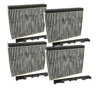 vhbw 4x Filtres à charbon actif compatible avec Siemens LC76BC530/03, LC77BB532/01, LC97GA520/01, LC96GC530/01 hotte aspirante + cadre de support