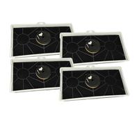 vhbw 4x Filtres à charbon actif remplacement pour Bosch DHZ7305, 00571854, 465577 pour hotte aspirante + bague de fixation