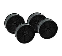 vhbw 4x Filtres à charbon actif remplacement pour FABER F23, 112.0556.527, F21, 112.0506.172 pour hotte aspirante - 12,4 cm