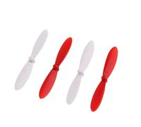 vhbw 4X Hélice Compatible avec Hubsan X4 H107, X4 H107 LED, X4 H107C (Camera), X4 H107G (FPV) Drone - 2 Paires d'hélices autobloquantes, Blanc/Rouge