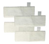 vhbw 4x Housses de rechange compatible avec Kärcher SC 2 Upright Easyfix, SC 2 EasyFix Premium nettoyeur à vapeur, balai vapeur - microfibre, blanc