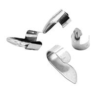 vhbw 4x Kit de médiators de doigts - 3x fingerpick, 1x onglet de pouce pour guitare, banjo, pedal steel guitar - métal, argenté