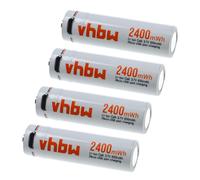 vhbw 4x Piles rechargeables AA Mignon avec prise micro-USB (650mAh, 3,7V, Li-ion)