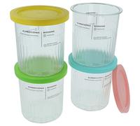 vhbw 4x Récipient 680 ml compatible avec Ninja CREAMI NC501, NC500 sorbetière - Bol avec couvercle, sans BPA, lavable au lave-vaisselle