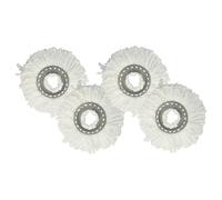 vhbw 4x Serpillères compatible avec Leifheit Clean Twist Mop, Clean Twist Disc Mop balai nettoyant - Tête de rechange, microfibre, blanc