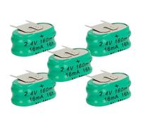 vhbw 5 NiMH Pile Bouton de Remplacement pour Type 2/V150H 3 épingles 150mAh | 2,4V convient pour les batteries de modélisme etc.