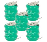 vhbw 5 NiMH Pile Bouton de Remplacement pour Type V80H 3 épingles 80mAh | 3,6V convient pour les batteries de modélisme etc.